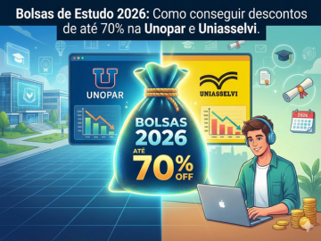 Bolsas de Estudo 2026: Como conseguir descontos de até 70% na Unopar e Uniasselvi